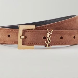 Saint Laurent Monogramme Suede Belt